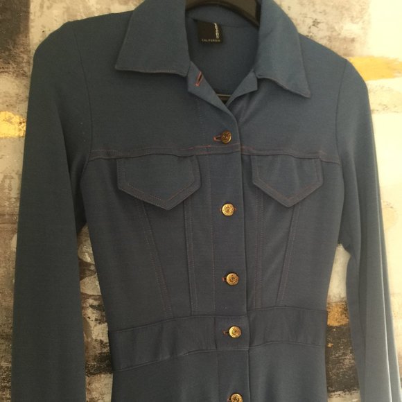 Vintage 70's Joy Stevens Full Button Maxi dress *Daisy Jones Costume* - Picture 2 of 16